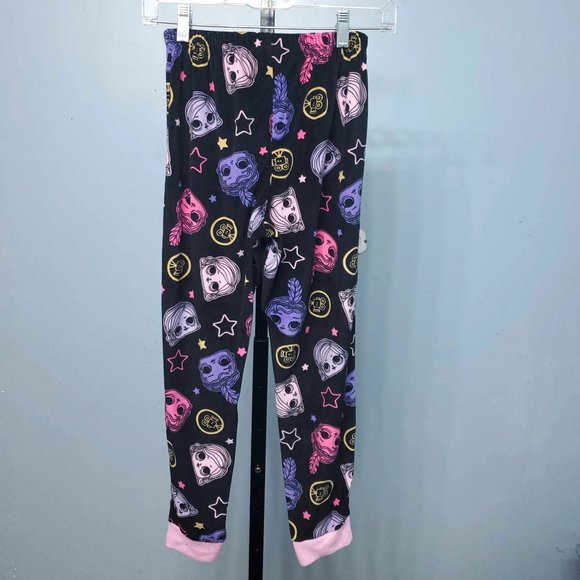Girls Cute Black Goth Doll Head Pattern Leggings |Size: 10/12 - Picture 2 of 3